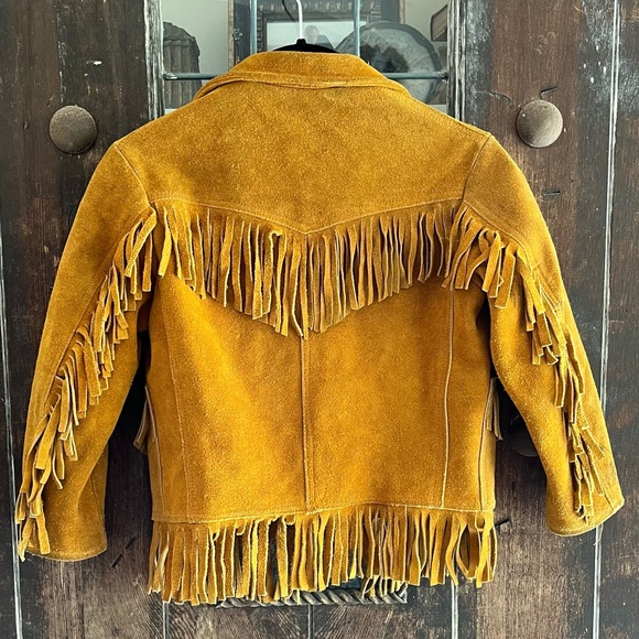 VINTAGE PYPSA | Kids Suede Fringed jacket Cowboy/Western theme - Picture 2 of 9